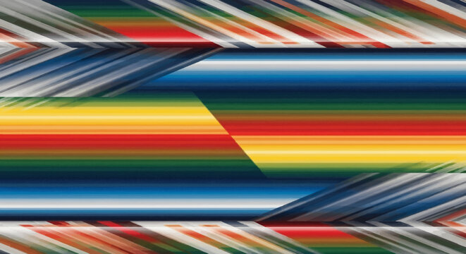 Abstract Mexican Serape Blanket Texture with Vibrant Colorful Horizontal Stripes