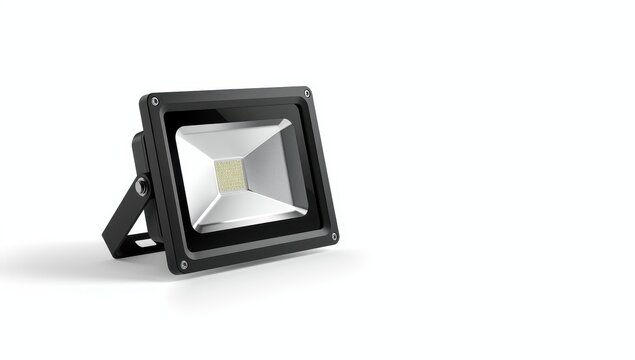 Isolated 40 Watt Waterproof RGB LED Floodlight or Lawn Light on white background for graphic design.