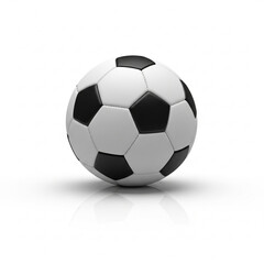Fototapeta premium A black and white soccer ball sits isolated on a white background for sports design needs.