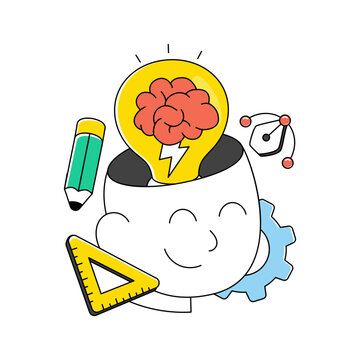 Trendy design icon of creative mind 