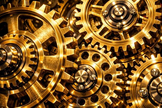 Golden Gear Interlocking, Teamwork, Efficiency, Progress