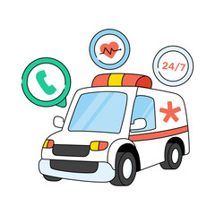 Naklejka premium Vector design of ambulance, medical emergency vehicle