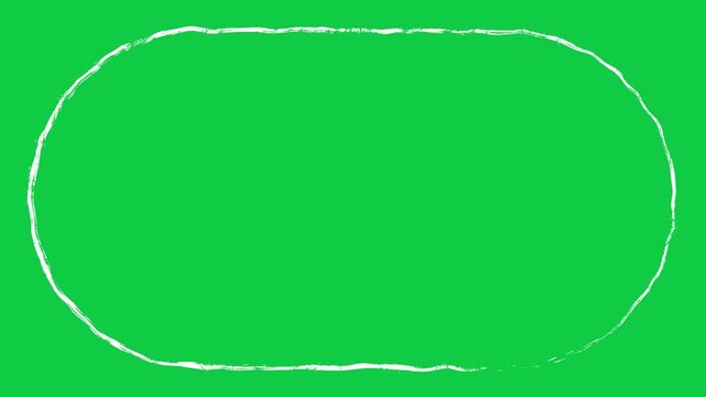 Square frame hand-drawn scribble animation. Pen marker doodle style. Sketched motion element. Loop. Green screen, chromakey. 4K and square Hand-drawn doodle frames scribble animation on Green screen.
