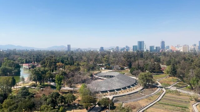 Slow motion shot of chapultepec in mexico city