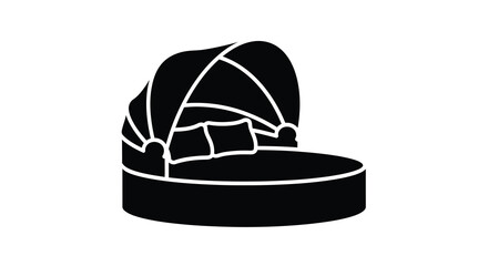 Fototapeta premium A striking black silhouette depicts a stylish hat modern and fashionable silhouette
