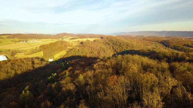 Wooded parcel of land rural estate hunting property in Pennsylvania United States of America aerial