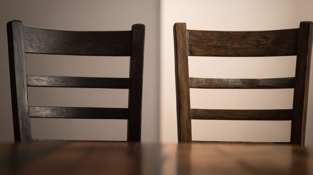 truce. An empty chair at the center of a negotiation table in a formal setting. pitch deck slides, case study pages, designed for corporate presentation decks and stakeholder reports.