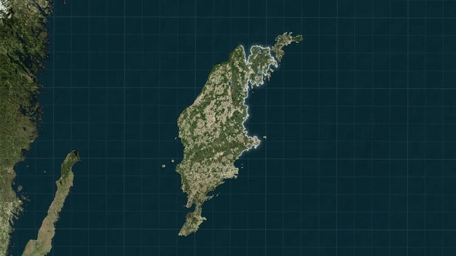 Gotland Island Map Highlight Animation Satellite View