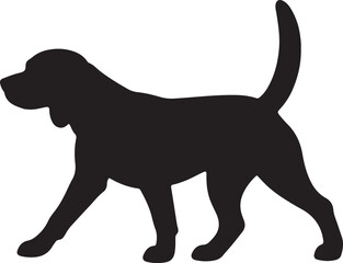 Black dog silhouette walking to the left © RIDWAN