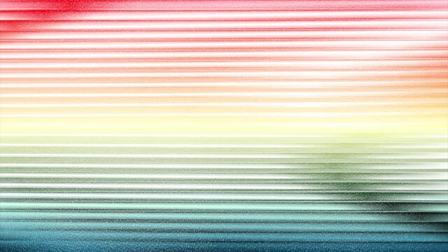 Vibrant background featuring colorful rainbow gradient through fluted ribbed glass effect with horizontal lines. Geometrical grainy motion design. Seamless loop. Video animation Ultra HD 4K 3840x2160