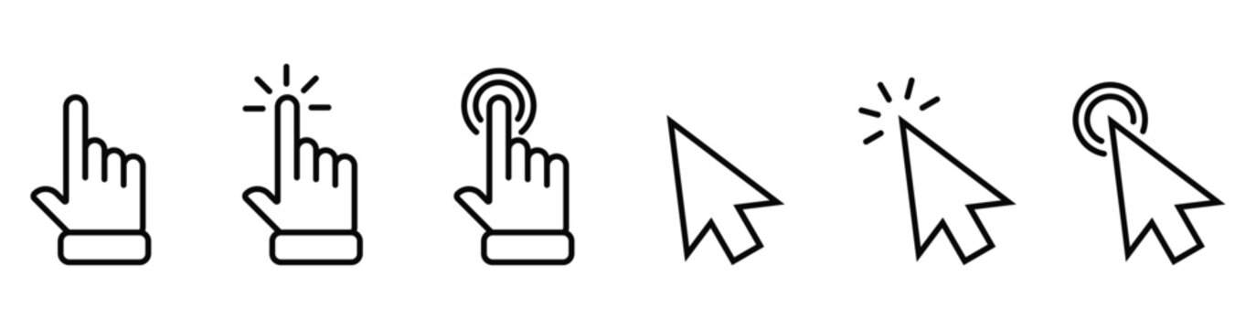 Hand Cursor and Pointer Icon Set Vector Design