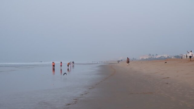 The beautiufl and quiet Puri beach of India. Photo: April 1, 2026