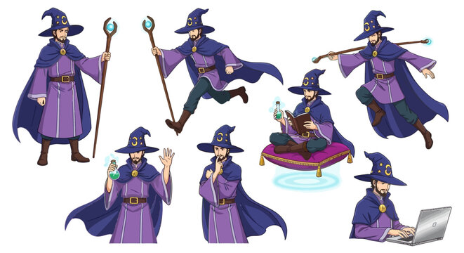 Collection of Wizard Poses and Actions.