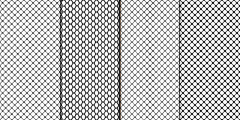 Close up of black netting with a repeating diamond shaped mesh pattern © Bipul