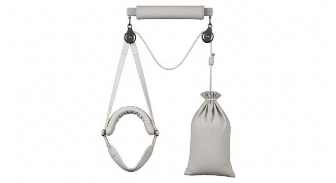 Home cervical traction set for neck pain relief and therapy.