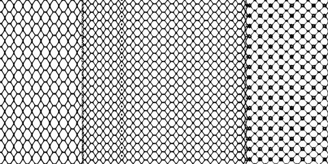 Close up of patterned black netting with varying diamond shaped holes © gita