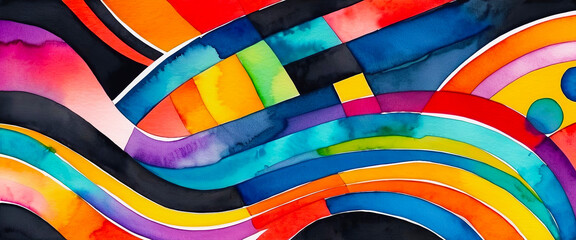 Fototapeta premium Bright multicolor background with colorful abstract pattern