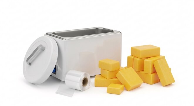 Paraffin wax bath and blocks for therapy treatment.