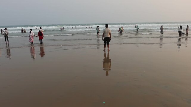 The beautiful sunset in Puri beach. Photo: April 1, 2026