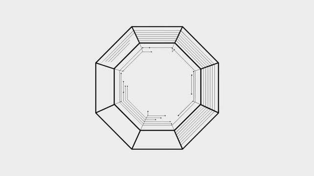 Faceted solar glass technological mark &ndash; Ideal for advanced materials science, sustainable architecture, or solar innovation logos.