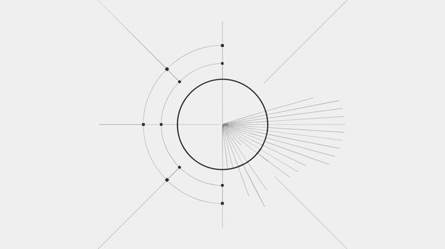Minimal circle burst loading element &ndash; Suitable for transmission signals, data broadcast icons, or modern tech UI.