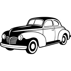 Obraz premium 1940s coupe car minimal vector clean-curved body