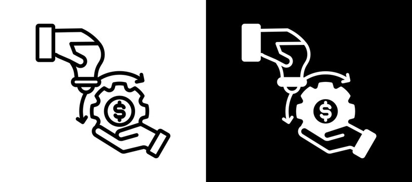 Business Model whiteblack icon