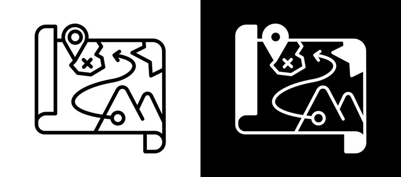 Strategy Map whiteblack icon