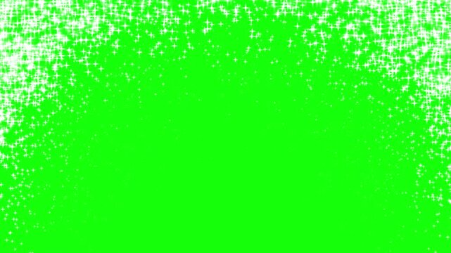 White Sparkling Archway Border on Green Screen