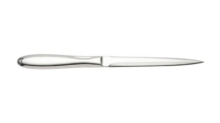 Fototapeta premium Shiny silver letter opener on transparent background, sleek design for office and home use
