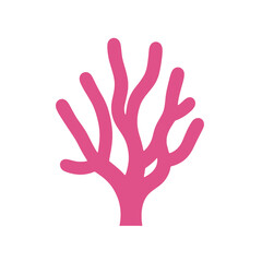 Fototapeta premium Pink Coral Reef Icon with Branching Structure