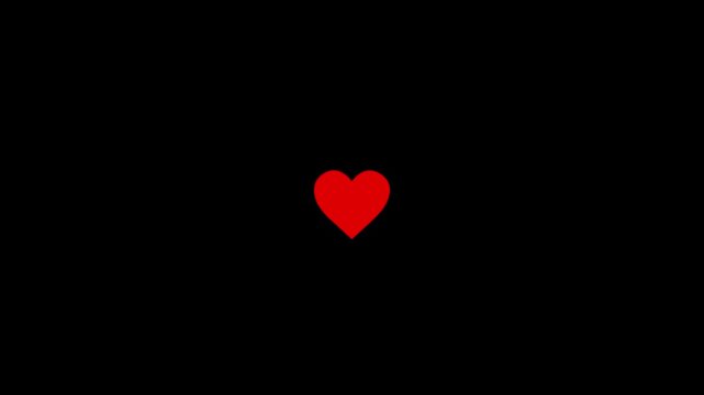 Love heart icon click like concept loop animation on black background. Social media like button animation, Mouse click on love heart icon, Love line effect animation with mouse click