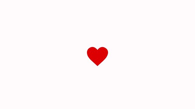 Love heart icon click like concept loop animation on white background. Social media like button animation, Mouse click on love heart icon, Love line effect animation with mouse click