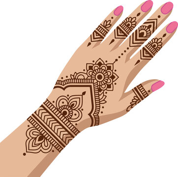 Woman's Hand With Henna Tattoo