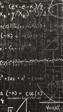 Vertical video: Camera panning down showing board math and graphs with dotted band staying centered