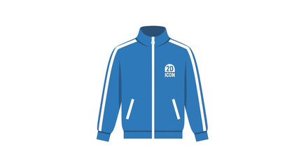 Blue Zipper Jacket with White Logo. © alok