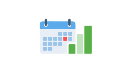 Fototapeta premium Calendar with Bar Graph Illustration.