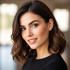 Naklejka premium Beautiful Young Woman Smiling Confidently.