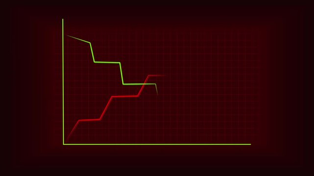 Line graphs for analytical data comparison. Line graphs for market research. Professional line graphs on grid for statistical trend and metric monitoring.