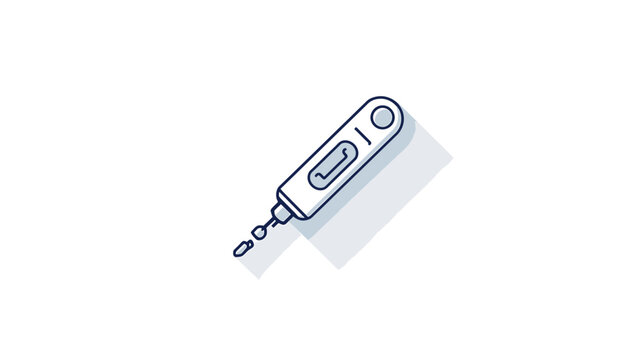Digital illustration of a medical thermometer icon featuring a sleek design on a clean surface