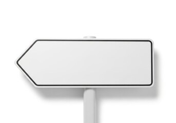 Fototapeta premium Isolated blank arrow shaped directional street sign with black border, perfect for wayfinding, navigation, information display