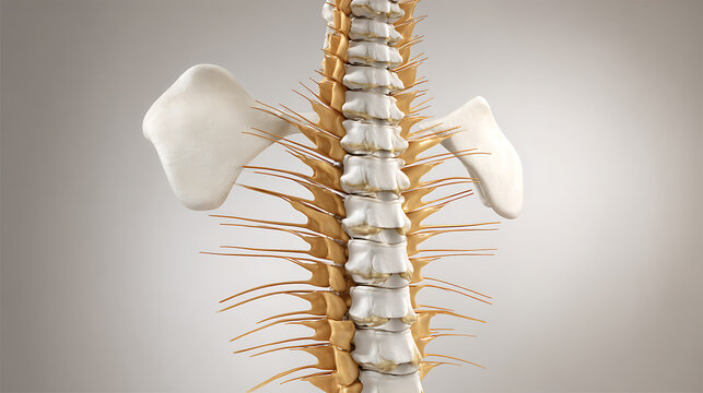 Human spine and shoulder bones emphasizing urban lifestyle and city dynamics