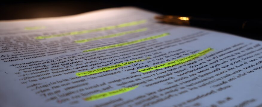 The assignment document features vibrant highlighted sections and detailed handwritten notes.