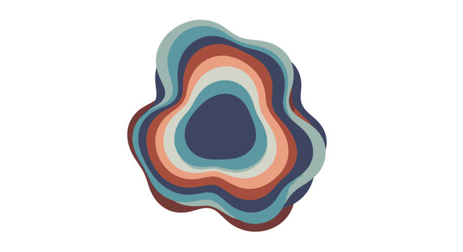 Abstract Organic Shape with Layered Colors.