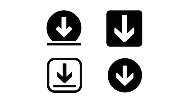 four different download icons