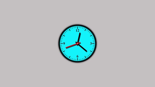 wall clocks with black frame and hands. Flat style simple classic wall clock with Arab numbers and with numbers isolated on off white background