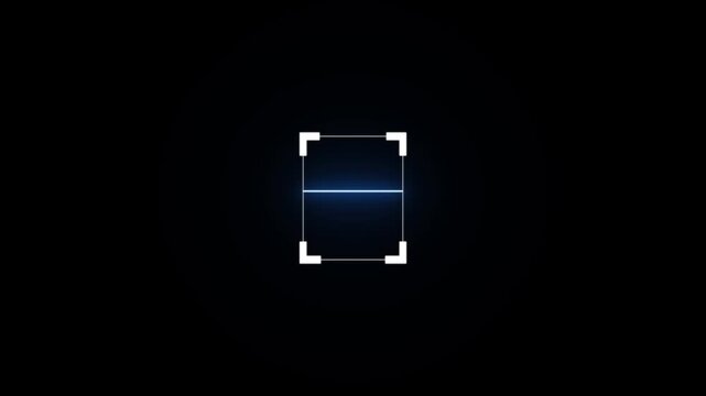 scanner icon animation isolated scanner neon shine icon animation .fingerprint biometric scanning animation.Scanning the QR code white icon animation.QR code being a scanning concept.