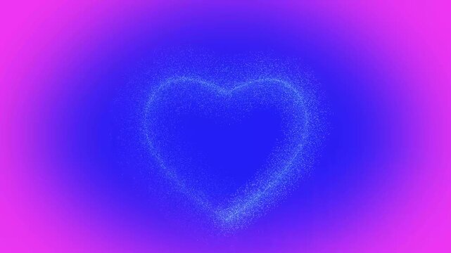 Saint valentine heart isolated motion object. Continious doodle particular light streaks animation on gradient background. High quality 4k motion graphics