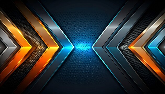 3D glowing neon arrows converging in futuristic tech tunnel background