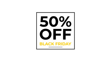 Fototapeta premium Striking black friday sale vector illustration showcasing fifty percent off discount design for marketing promotions